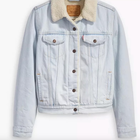 Women’s Levi’s Sherpa Original Trucker Jacket Sz M - Picture 2 of 12